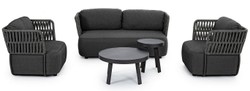 Casa Padrino canapé de jardin de luxe anthracite / gris / noir 167 x 86 x H. 79 cm - Canapé de jardin résistant aux intempéries - Canapé de terrasse - Meubles de jardin - Meubles de terrasse