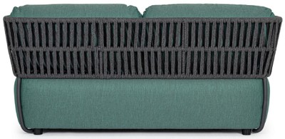 Casa Padrino Luxus Gartensofa Grün / Grau / Schwarz 167 x 86 x H. 79 cm - Wetterbeständiges Garten Sofa - Terrassen Sofa - Garten Möbel - Terrassen Möbel - Outdoor Möbel