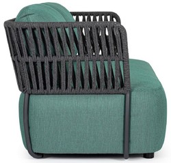 Casa Padrino canapé de jardin de luxe vert / gris / noir 167 x 86 x H. 79 cm - Canapé de jardin résistant aux intempéries - Canapé de terrasse - Meubles de jardin - Meubles de terrasse