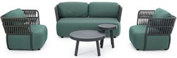 Casa Padrino canapé de jardin de luxe vert / gris / noir 167 x 86 x H. 79 cm - Canapé de jardin résistant aux intempéries - Canapé de terrasse - Meubles de jardin - Meubles de terrasse