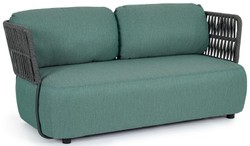 Casa Padrino canapé de jardin de luxe vert / gris / noir 167 x 86 x H. 79 cm - Canapé de jardin résistant aux intempéries - Canapé de terrasse - Meubles de jardin - Meubles de terrasse