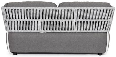 Casa Padrino Luxus Gartensofa Grau / Hellgrau / Schwarz 167 x 86 x H. 79 cm - Wetterbeständiges Garten Sofa - Terrassen Sofa - Garten Möbel - Terrassen Möbel - Outdoor Möbel