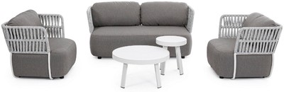 Casa Padrino Luxus Gartensofa Grau / Hellgrau / Schwarz 167 x 86 x H. 79 cm - Wetterbeständiges Garten Sofa - Terrassen Sofa - Garten Möbel - Terrassen Möbel - Outdoor Möbel