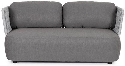 Casa Padrino Luxus Gartensofa Grau / Hellgrau / Schwarz 167 x 86 x H. 79 cm - Wetterbeständiges Garten Sofa - Terrassen Sofa - Garten Möbel - Terrassen Möbel - Outdoor Möbel