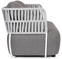 Casa Padrino canapé de jardin de luxe gris / gris clair / noir 167 x 86 x H. 79 cm - Canapé de jardin résistant aux intempéries - Canapé de terrasse - Meubles de jardin - Meubles de terrasse