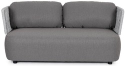 Casa Padrino canapé de jardin de luxe gris / gris clair / noir 167 x 86 x H. 79 cm - Canapé de jardin résistant aux intempéries - Canapé de terrasse - Meubles de jardin - Meubles de terrasse