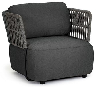 Luxus Outdoor Garten Terrassen Sessel Anthrazit Grau Schwarz Luxury Outdoor Garden Patio Armchair Anthracite Gray Black