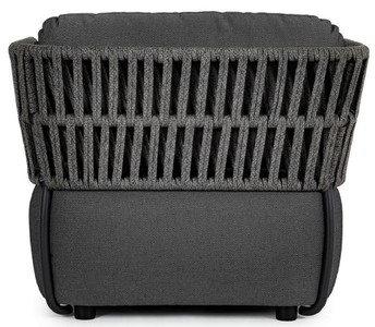 Casa Padrino Luxus Gartensessel Anthrazit / Grau / Schwarz 92 x 86 x H. 79 cm - Wetterbeständiger Garten Sessel - Terrassen Sessel - Garten Möbel - Terrassen Möbel - Outdoor Möbel