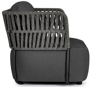 Casa Padrino Luxus Gartensessel Anthrazit / Grau / Schwarz 92 x 86 x H. 79 cm - Wetterbeständiger Garten Sessel - Terrassen Sessel - Garten Möbel - Terrassen Möbel - Outdoor Möbel