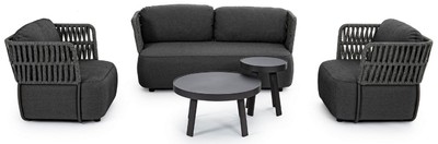 Casa Padrino Luxus Gartensessel Anthrazit / Grau / Schwarz 92 x 86 x H. 79 cm - Wetterbeständiger Garten Sessel - Terrassen Sessel - Garten Möbel - Terrassen Möbel - Outdoor Möbel