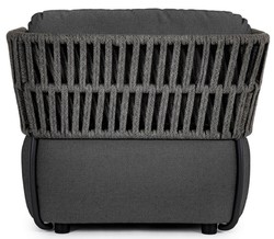 Casa Padrino fauteuil de jardin de luxe anthracite / gris / noir 92 x 86 x H. 79 cm - Fauteuil de jardin résistant aux intempéries - Meubles de jardin - Meubles de terrasse