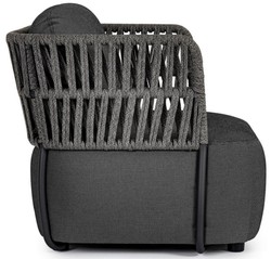 Casa Padrino fauteuil de jardin de luxe anthracite / gris / noir 92 x 86 x H. 79 cm - Fauteuil de jardin résistant aux intempéries - Meubles de jardin - Meubles de terrasse