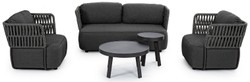 Casa Padrino fauteuil de jardin de luxe anthracite / gris / noir 92 x 86 x H. 79 cm - Fauteuil de jardin résistant aux intempéries - Meubles de jardin - Meubles de terrasse