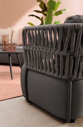 Casa Padrino fauteuil de jardin de luxe anthracite / gris / noir 92 x 86 x H. 79 cm - Fauteuil de jardin résistant aux intempéries - Meubles de jardin - Meubles de terrasse