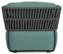 Casa Padrino fauteuil de jardin de luxe vert / gris / noir 92 x 86 x H. 79 cm - Fauteuil de jardin résistant aux intempéries - Meubles de jardin - Meubles de terrasse