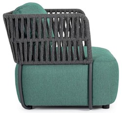 Casa Padrino fauteuil de jardin de luxe vert / gris / noir 92 x 86 x H. 79 cm - Fauteuil de jardin résistant aux intempéries - Meubles de jardin - Meubles de terrasse