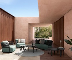 Casa Padrino fauteuil de jardin de luxe vert / gris / noir 92 x 86 x H. 79 cm - Fauteuil de jardin résistant aux intempéries - Meubles de jardin - Meubles de terrasse