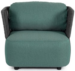Casa Padrino fauteuil de jardin de luxe vert / gris / noir 92 x 86 x H. 79 cm - Fauteuil de jardin résistant aux intempéries - Meubles de jardin - Meubles de terrasse