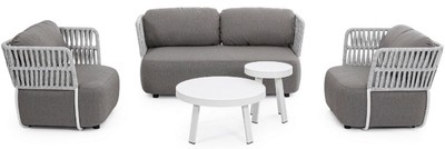 Casa Padrino Luxus Gartensessel Grau / Hellgrau / Schwarz 92 x 86 x H. 79 cm - Wetterbeständiger Garten Sessel - Terrassen Sessel - Garten Möbel - Terrassen Möbel - Outdoor Möbel