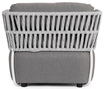 Casa Padrino Luxus Gartensessel Grau / Hellgrau / Schwarz 92 x 86 x H. 79 cm - Wetterbeständiger Garten Sessel - Terrassen Sessel - Garten Möbel - Terrassen Möbel - Outdoor Möbel