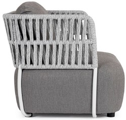 Casa Padrino fauteuil de jardin de luxe gris / gris clair / noir 92 x 86 x H. 79 cm - Fauteuil de jardin résistant aux intempéries - Meubles de jardin - Meubles de terrasse