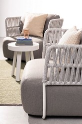 Casa Padrino fauteuil de jardin de luxe gris / gris clair / noir 92 x 86 x H. 79 cm - Fauteuil de jardin résistant aux intempéries - Meubles de jardin - Meubles de terrasse