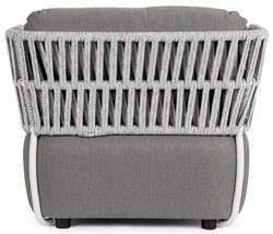 Casa Padrino fauteuil de jardin de luxe gris / gris clair / noir 92 x 86 x H. 79 cm - Fauteuil de jardin résistant aux intempéries - Meubles de jardin - Meubles de terrasse