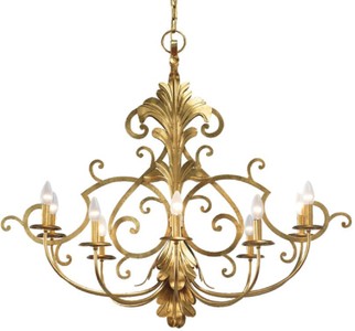 Casa Padrino lustre baroque de luxe or 106 x 65 x H. 90 cm - Magnifique lustre de salon de style baroque - Lustre d'hôtel de style baroque - Qualité de luxe - Fabriqué en Italie