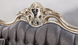 Casa Padrino divano barocco di lusso viola / oro antico / nero - Divano da salotto in stile barocco con motivo elegante - Mobili da soggiorno di lusso in stile barocco - Mobili barocchi