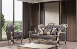 Casa Padrino divano barocco di lusso viola / oro antico / nero - Divano da salotto in stile barocco con motivo elegante - Mobili da soggiorno di lusso in stile barocco - Mobili barocchi
