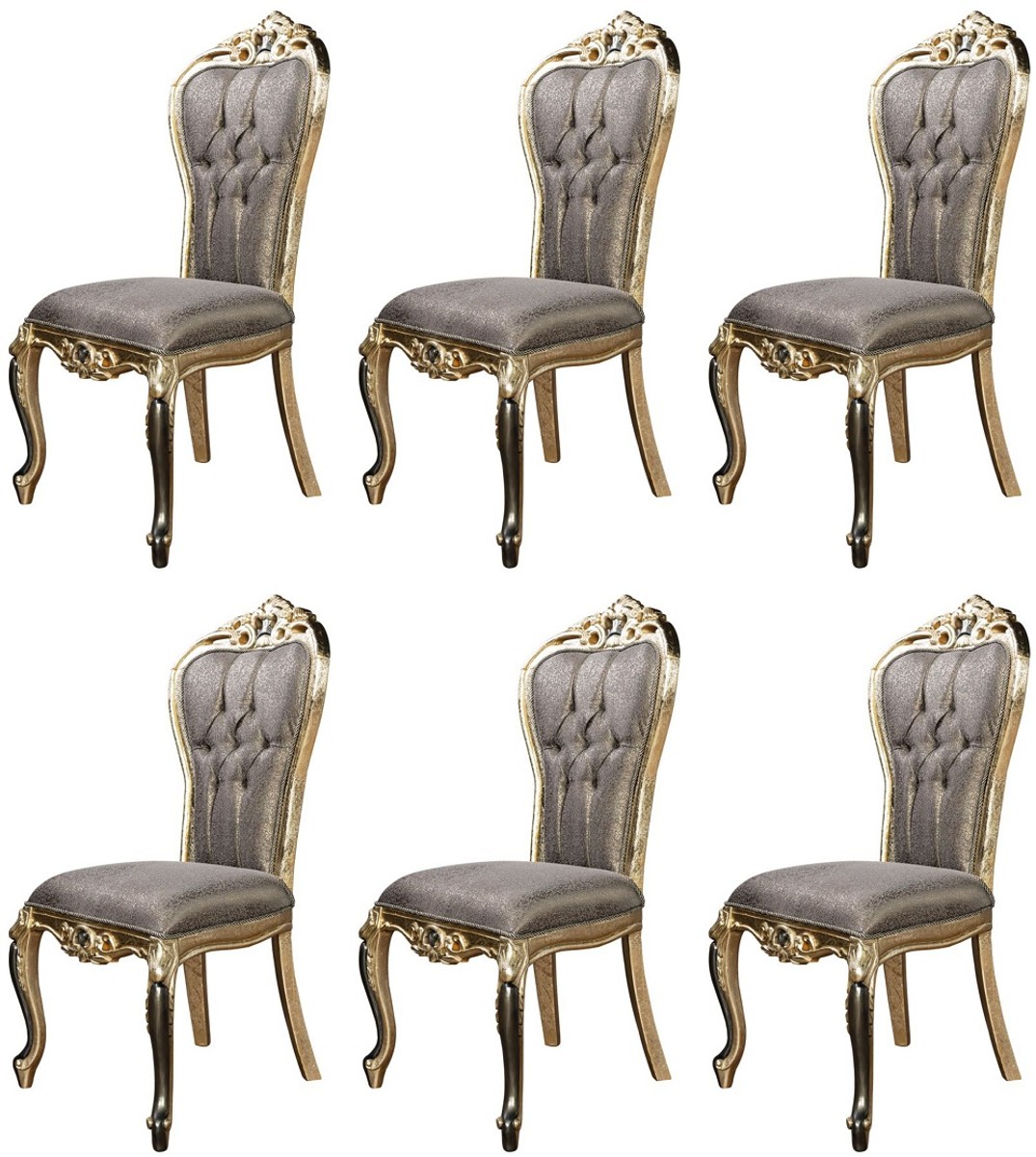 Casa Padrino ensemble de 6 chaises de salle à manger baroque de luxe violet / or antique / noir - Chaises de cuisine de style baroque magnifiques - Meuble de luxe style baroque - Meubles baroques Casa Padrino ensemble de 6 chaises de salle à manger baroque de luxe violet / or antique / noir - Chaises de cuisine de style baroque magnifiques - Meuble de luxe style baroque - Meubles baroques