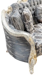 Luxus Barock Wohnzimmer Sofa Grau Antik Weiß Gold Luxury Baroque Living Room Sofa Gray Antique White Gold