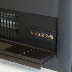 Casa Padrino cheminée électrique encastrable de luxe noir 47 x 20,5 x H. 66,5 cm - Cheminée LED décoration de salon avec télécommande - Mobilier de salon - Mobilier de luxe
