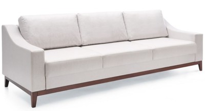 Casa Padrino luxury sofa white / dark brown 225 x 100 x H. 77 cm - Living room sofa with sleeping function - Living room furniture - Luxury furniture - Luxury interior