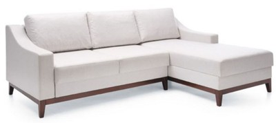 Casa Padrino luxury corner sofa white / dark brown 225 x 173 x H. 77 cm - Living room sofa with sleeping function - Living room furniture - Luxury furniture - Luxury interior