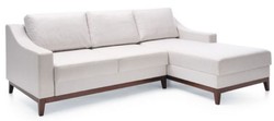 Casa Padrino luxury corner sofa white / dark brown 225 x 173 x H. 77 cm - Living room sofa with sleeping function - Living room furniture - Luxury furniture - Luxury interior