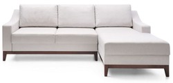 Casa Padrino luxury corner sofa white / dark brown 225 x 173 x H. 77 cm - Living room sofa with sleeping function - Living room furniture - Luxury furniture - Luxury interior