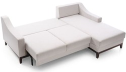 Casa Padrino luxury corner sofa white / dark brown 225 x 173 x H. 77 cm - Living room sofa with sleeping function - Living room furniture - Luxury furniture - Luxury interior