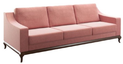Casa Padrino luxury sofa pink / dark brown 225 x 100 x H. 77 cm - Living room sofa with sleeping function - Living room furniture - Luxury furniture - Luxury interior