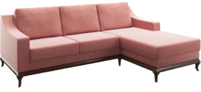 Casa Padrino luxury corner sofa pink / dark brown 225 x 173 x H. 77 cm - Living room sofa with sleeping function - Living room furniture - Luxury furniture - Luxury interior