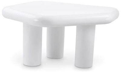 Casa Padrino luxury fiberglass side table high gloss white 85 x 62.5 x H. 41.5 cm - Fiberglass table - Living room furniture - Hotel furniture - Luxury furniture - Fiberglass furniture