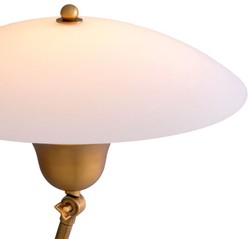 Casa Padrino lampadaire de luxe laiton antique / blanc / noir Ø 39 x H. 155 cm - Lampadaire avec abat jour rond en verre et socle en marbre - Lampadaires de luxe - Luminaires de luxe