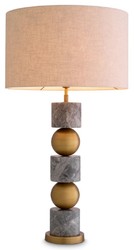 Luxus Tischleuchte Schreibtischleuchte Antik Messing Grau Creme Luxury Table Lamp Desk Lamp Antique Brass Gray Cream