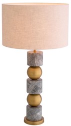 Luxus Tischleuchte Schreibtischleuchte Antik Messing Grau Creme Luxury Table Lamp Desk Lamp Antique Brass Gray Cream