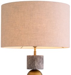 Luxus Tischleuchte Schreibtischleuchte Antik Messing Grau Creme Luxury Table Lamp Desk Lamp Antique Brass Gray Cream