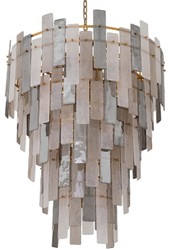 Casa Padrino luxury chandelier gray / antique brass Ø 114 x H. 141 cm - Round glass chandelier - Living room chandelier - Hotel chandelier - Luxury furniture - Luxury interior