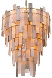 Casa Padrino luxury chandelier gray / antique brass Ø 114 x H. 141 cm - Round glass chandelier - Living room chandelier - Hotel chandelier - Luxury furniture - Luxury interior