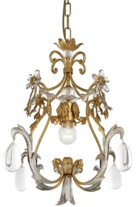 Casa Padrino lustre baroque de luxe or antique / argent antique Ø 40 x H. 45 cm - Magnifique lustre de salon de style baroque - Lustre d'hôtel style baroque - Qualité de luxe - Fabriqué en Italie