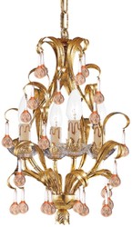 Casa Padrino lustre baroque de luxe en cristal or avec patine / multicolore Ø 33 x H. 43 cm - Lustre de salon de style baroque - Noble & Magnifique - Qualité de luxe - Fabriqué en Italie