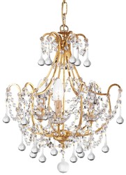 Casa Padrino luxury baroque crystal chandelier gold with patina Ø 40 x H. 50 cm - Baroque style chandelier with fine Murano glass - Noble & Magnificent - Luxury quality - Made in Italy